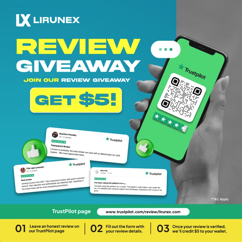 LIRUNEX Rewards Traders with $5 for Verified Trustpilot Reviews